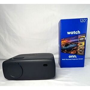 onn. 720p Home Theater Projector LCD 16:9 Black HDMI USB MicroSD 3.5mm